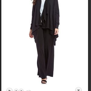 Halston cardigan black button shoulder Large